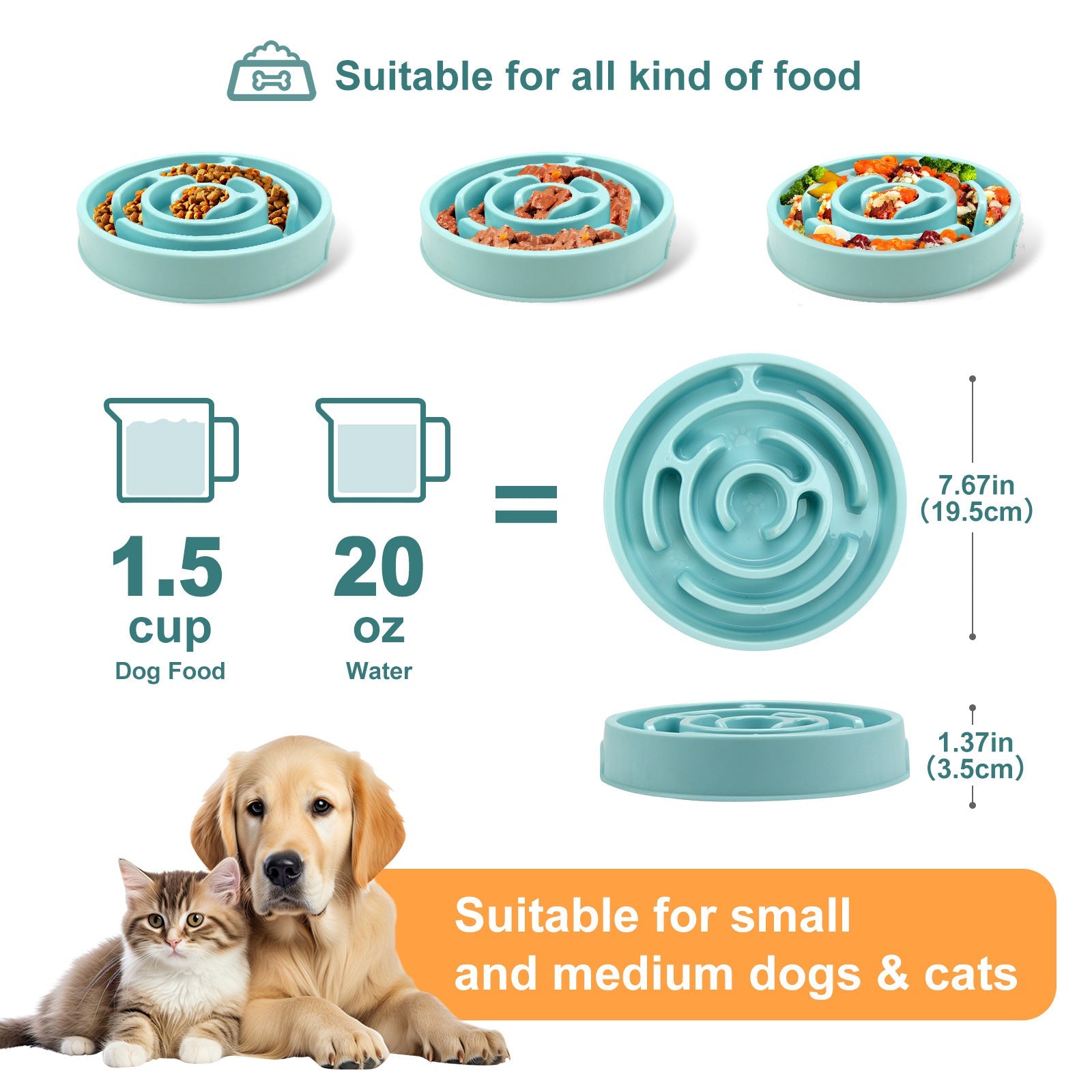Slow Feeder Dog Bowls Silicone Dog Puzzle Feeder Bowl For Healthy Eating Puppy Slow Feeder Bowl Anti-Choking Dog Slow Feeder Bowls Zidora