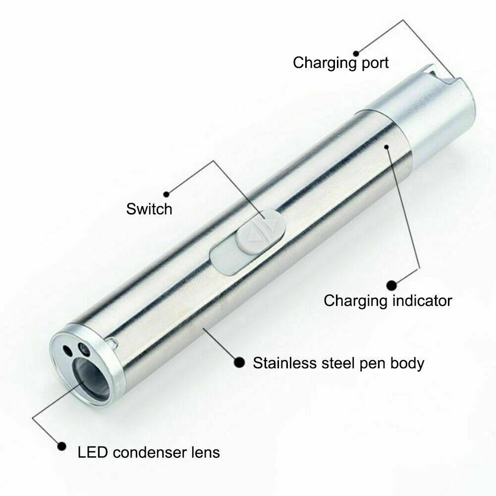 Red Laser Pointer Pen USB Rechargeable LED Light 3 In 1 UV Flashlight Cat Dog Toys Zidora