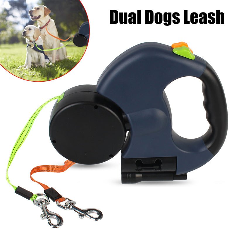 Retractable Dog Leash For Small Dogs Reflective Dual Pet Leash Lead 360 Swivel No Double Dog Walking Leash With Lights Pet Products Zidora