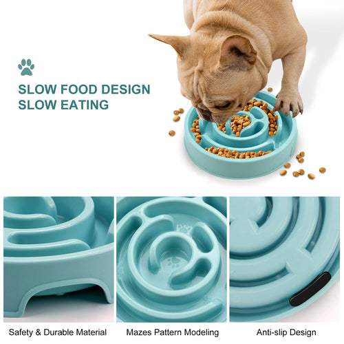 Slow Feeder Dog Bowls Silicone Dog Puzzle Feeder Bowl For Healthy Eating Puppy Slow Feeder Bowl Anti-Choking Dog Slow Feeder Bowls Zidora
