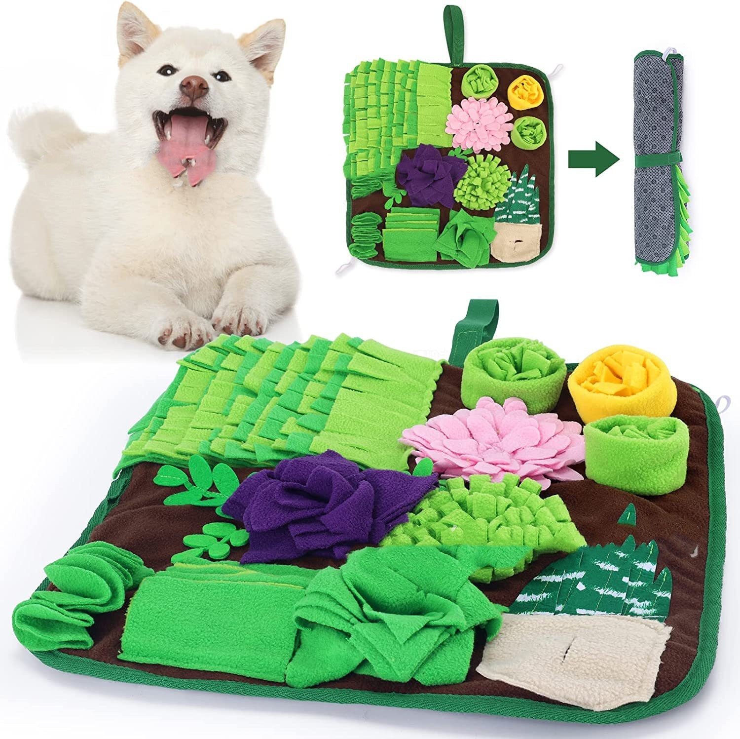 Bunte Zidora Schnüffelmatte für Hunde und Katzen zur spielerischen Futtersuche und Vermeidung von Schlingen