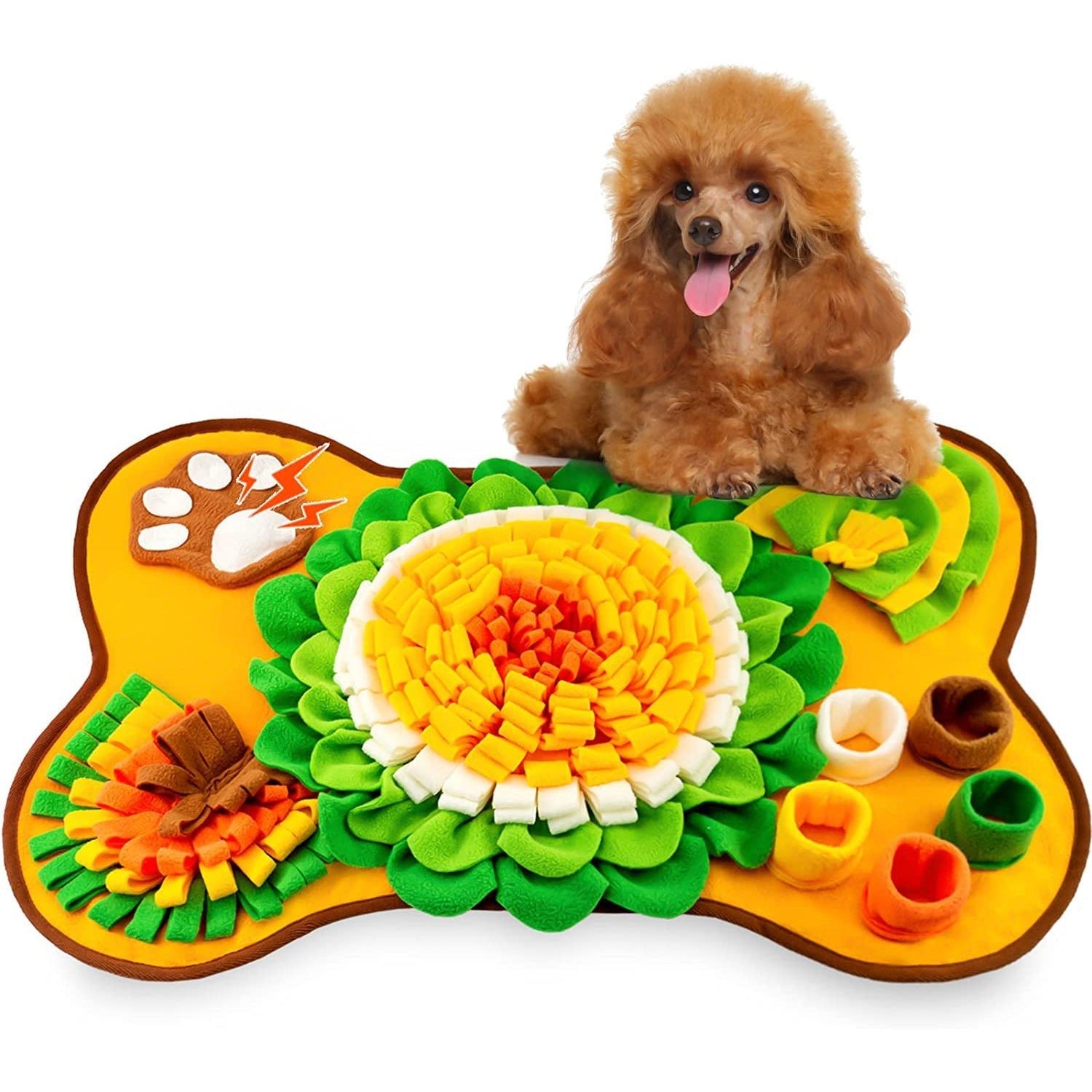 Bunte Zidora Schnüffelmatte für Hunde und Katzen zur spielerischen Futtersuche und Vermeidung von Schlingen