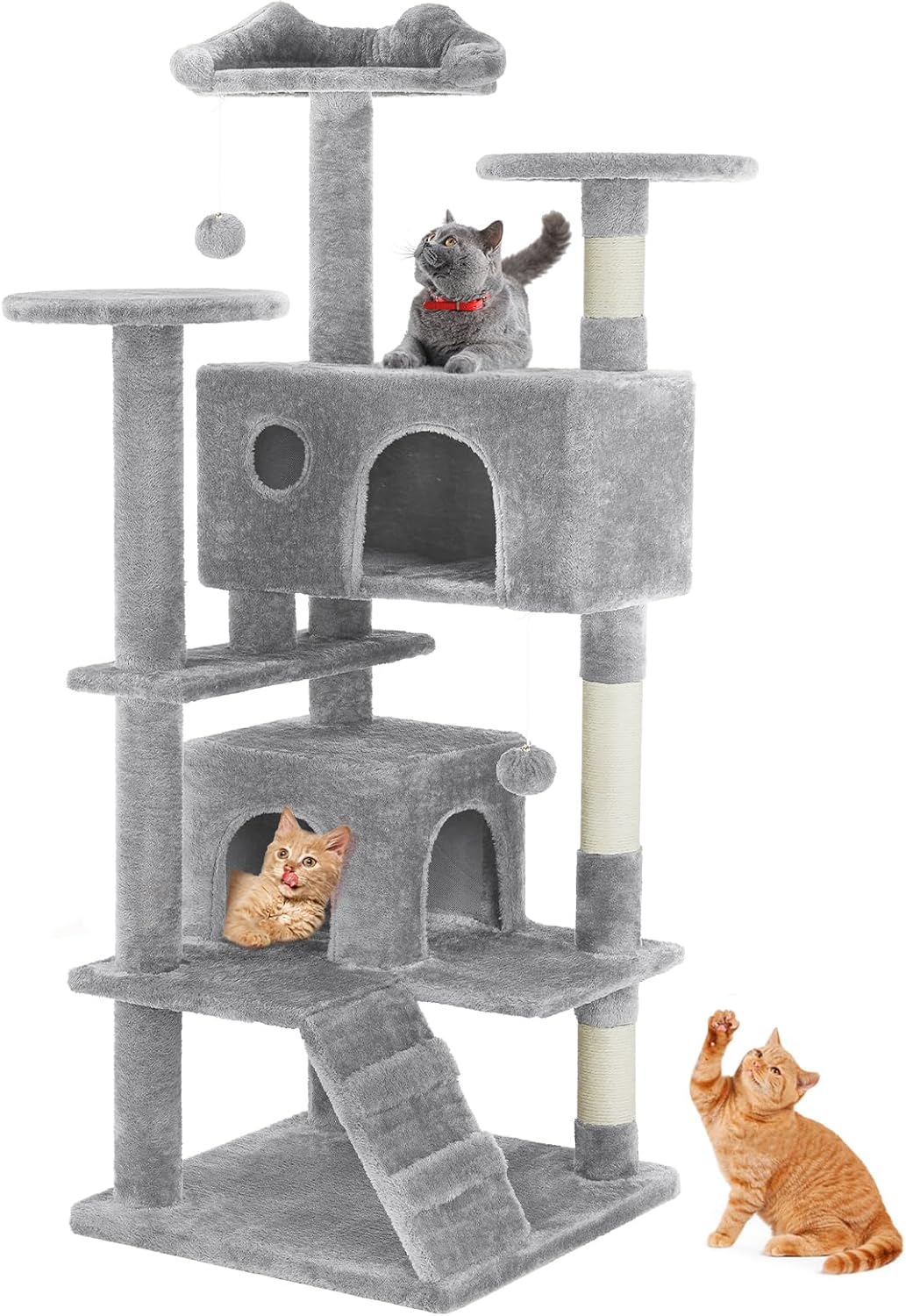 Zidora Kratzbaum XXL: Multi-Level Spielturm mit Sisal-Stämmen, Kuschelhöhle & Leiter für Katzen. Spiel & Ruhe kombiniert. 🐾