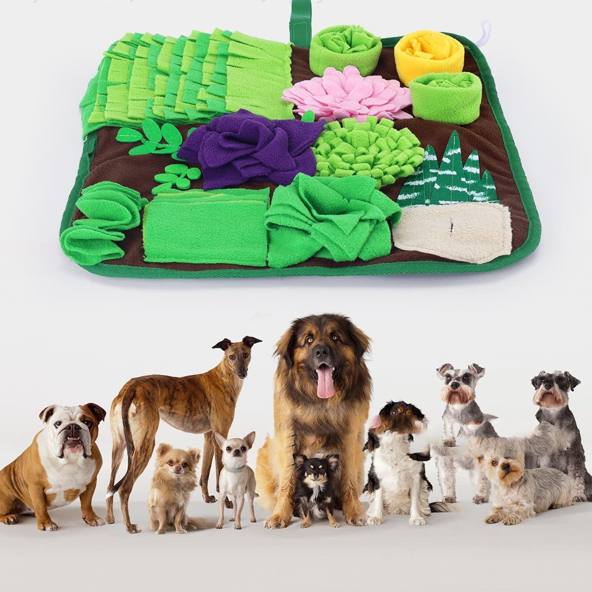 Bunte Zidora Schnüffelmatte für Hunde und Katzen zur spielerischen Futtersuche und Vermeidung von Schlingen