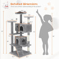 Zidora Kratzbaum XXL: Multi-Level Spielturm mit Sisal-Stämmen, Kuschelhöhle & Leiter für Katzen. Spiel & Ruhe kombiniert. 🐾